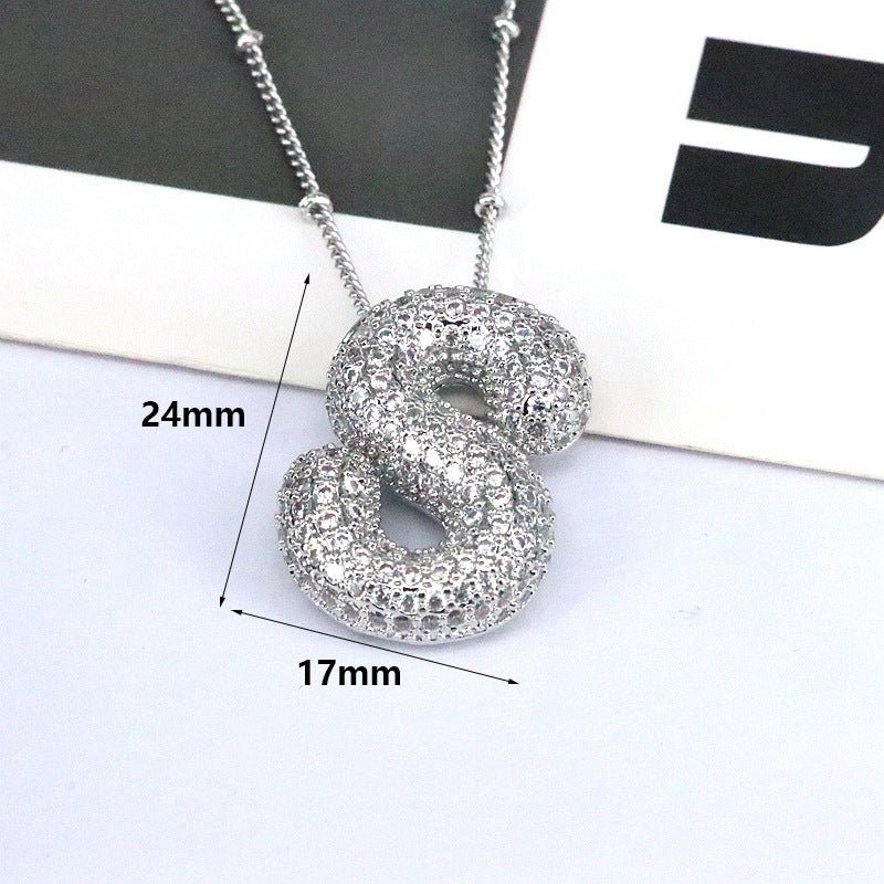 Brass Zircon Letter Pendant Necklace for Women ā Personalized & Stylish - Beauty Belliss